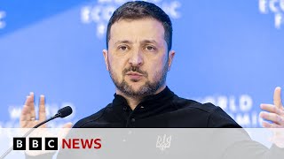 President Zelensky speaking at Davos | BBC News