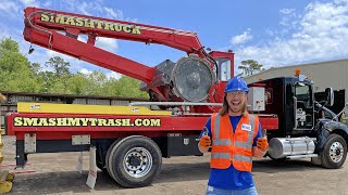 Smash My Trash Truck with Handyman Hal | Smash Trash Garbage Dumpster Truck