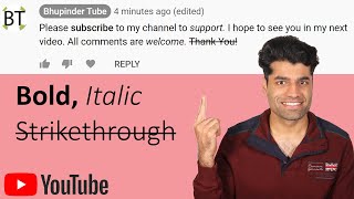 YouTube comment formatting