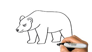 How to Draw GRIZZLY BEAR Easy Step by Step