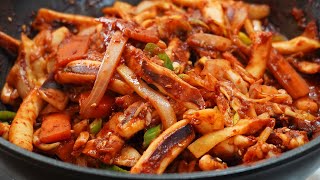 Make delicious stir-fried squid