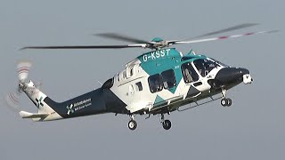 HEMS Air Ambulance AW169 Helicopter Returning To Base After Attending CAR CRASH - Incredible Sound