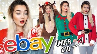 TRYING ON EBAY CHRISTMAS JUMPERS I BOUGHT UNDER £10!!!
