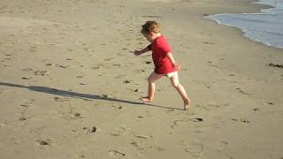 Liam running on beach