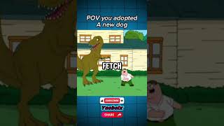 Family guy Peter new pet t-rex patches #funny #random #fyp #season #4 #best #moments #jurassic #park