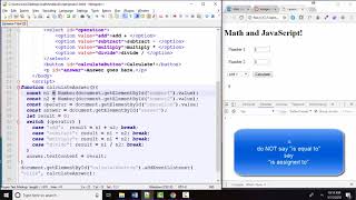 Math and JavaScript: The = operator