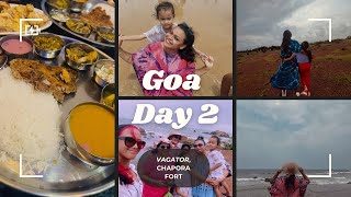 Goa Day 2!!! Vagator Beach!! Chapora fort!! Baga beach!! Family vacation vlog