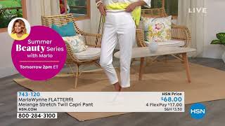 MarlaWynne FLATTERfit Melange Stretch Twill Capri Pant