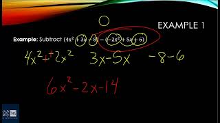 Subtract Polynomials - Horizontal Method