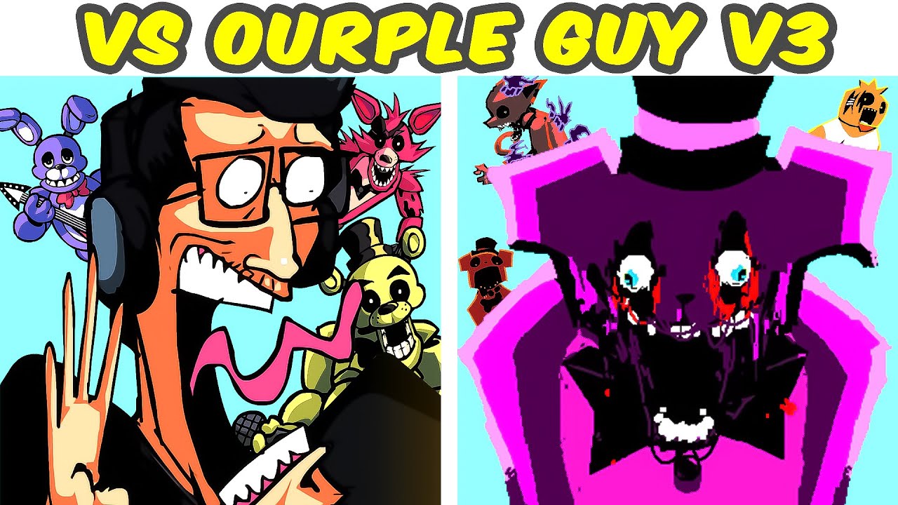 Friday Night Funkin' VS OURPLE GUY V3 FULL WEEK + Cutscene | Purple Guy ...