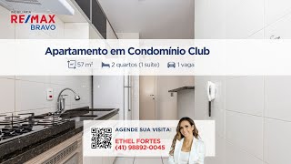 Apartamento semi mobiliado 2 quartos, sendo 1 suíte, em Condomínio Clube Fit Marumbi, em Curitiba