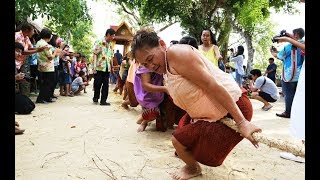 ดึง-กด-ชัก สุดมันส์!  ประเพณีชักเย่อเกวียนพระบาท วัดตะปอนใหญ่ ขลุง จันทบุรี