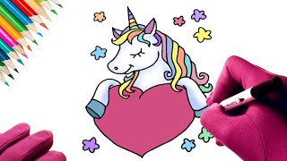 💗 HOW TO DRAW A BEAUTIFUL UNICORN WITH A HEART