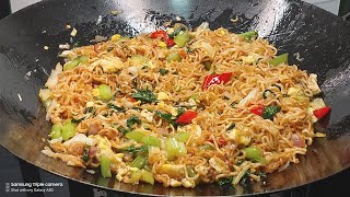 ASMR : Maggi Goreng Basah 10 Minit Siap | Stir-Fried Instant Noodles