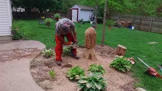 Fred Bear  Chainsaw Mushroom Carving