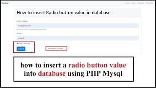 How to insert a radio button value into database using PHP Mysql