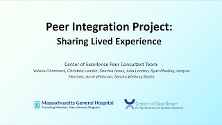 Peer Support Worker Learning Collaborative: Sharing One's Lived Experience