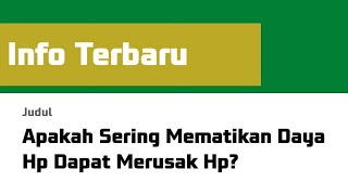 Apakah Sering Mematikan Daya Hp Dapat Merusak Hp?