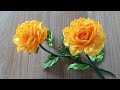 DIY || Yellow roses || Tutorial for making roses from simple materials