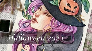 Halloween Witch 2024 | Watercolor Painting Process | Time-lapse Video