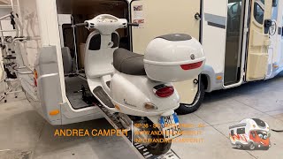 POLLICINO - Carica in automatico la moto sul Camper