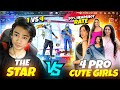 1 VS 4 PRO GIRLS 90%HEADSHOT RATE || THE STAR #thestar #freefire