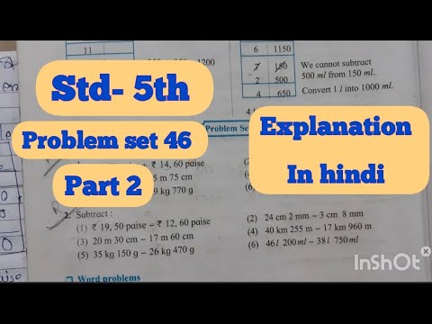 Std-5th Maths Problem Set 46 , Problems On Measurement/ Subtraction ...