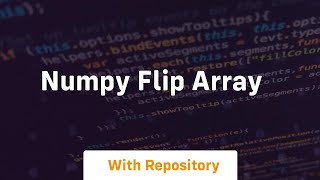 numpy flip array
