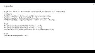 Google Code jam 2020 Round1A Pattern Matching