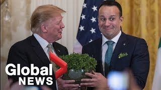 Trump presented with Shamrock Bowl from Irish Taoiseach