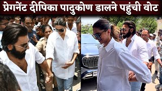 Deepika Padukone Flaunts Baby Bump First Time And Ranveer Singh Step Out To Vote At Polling Booth