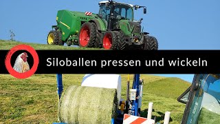 Siloballenpressen und Siloballen wickeln