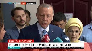 Erdogan says participation in Turkey's election is high