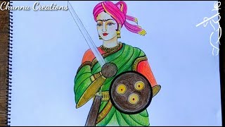 How to draw Rani Luxmi Bai sketch step by step..|| Rani Luxmi bai drawing easily.