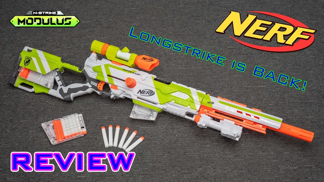 Nerf Modulus Longstrike CS-6 Blaster, Bipod, Nerf Scope, Barrel, 3X 6 ...