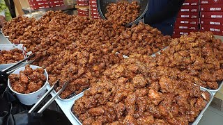 Perfectly Crispy! Popular Garlic Sweet and Sour Chicken, TOP3 dak gangjeong / Korean Street Food