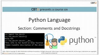 2.2 Python Comments and docstrings