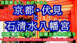 🍁伏見と石清水八幡宮の紅葉と御朱印巡り🍁Autumn leaves and goshuin tour at Fushimi and Iwashimizu Hachimangu Shrine