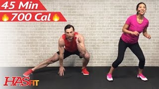 45 Minute Tabata Cardio HIIT Workout No Equipment - Bodyweight HIIT Full Body Workout at Home