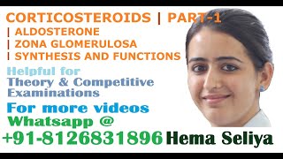 CORTICOSTEROIDS | PART-1 | ALDOSTERONE | ZONA GLOMERULOSA | SYNTHESIS AND FUNCTIONS