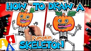 How To Draw A Skeleton Pumpkin Head