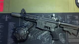 VFC Olympic Arms AR pistol modify to take standard GHK drum mag test加工為GHK規格彈鼓測試