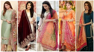 Plain Punjabi Suits With Heavy Dupatta Designs ll Simple Salwar Suit Designer Dupatta Designs