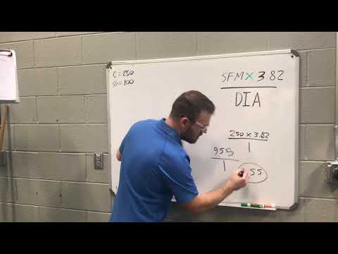 How do you calculate spindle speed on a lathe?