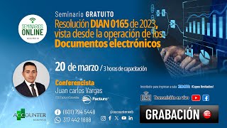 GRATUITO – Resolución DIAN 0165 de 2023, vista desde la operación de los documentos electrónicos