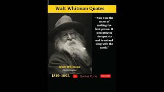 Walt Whitman Quotes - Inspirational and Motivational Thoughts #shorts