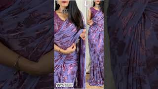 GEORGETTE SAREE WITH CONTRAST ZARI BORDER