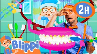 Brush Your Smelly Teeth Song | BLIPPI | Educational Songs For Kids