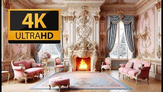 QUEEN MARIE ANTOINETTE Vintage Fireplace Pastelle Pink ROOM Lofi Chill Hip Hop Relax Calm Music 4K