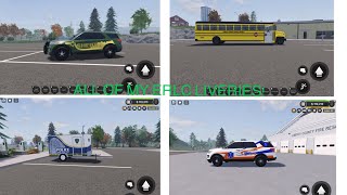 All of my ERLC liveries    PS it is kind of long